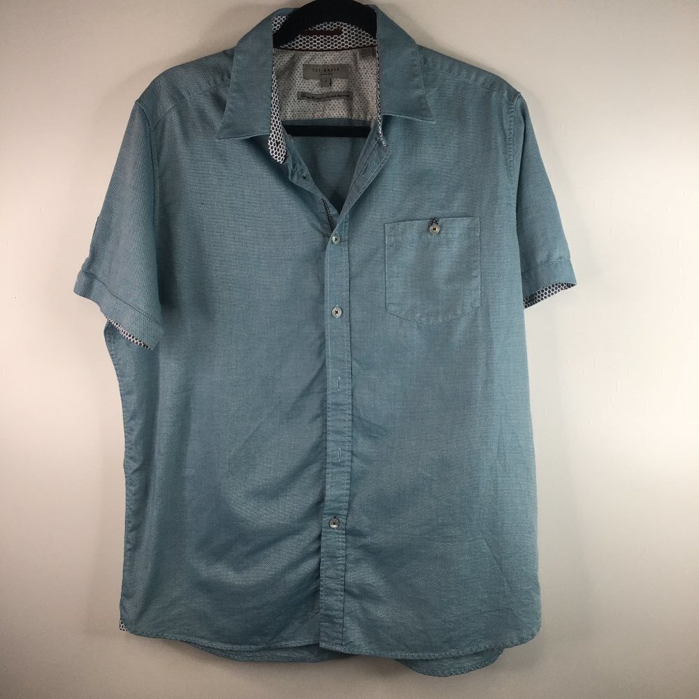 Ted Baker London Button Down Short Sleeves Shirt Size 5